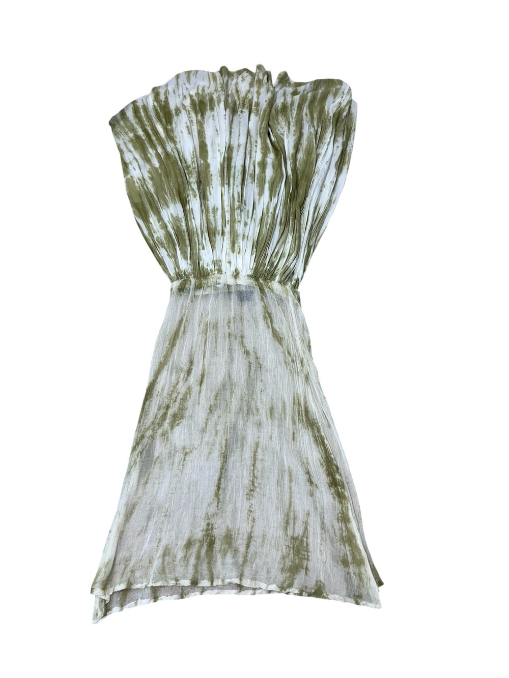 Metrowear New York Green & White Tie Dye Pleated Midi Skirt Boho Chic Medium - Picture 6 of 8